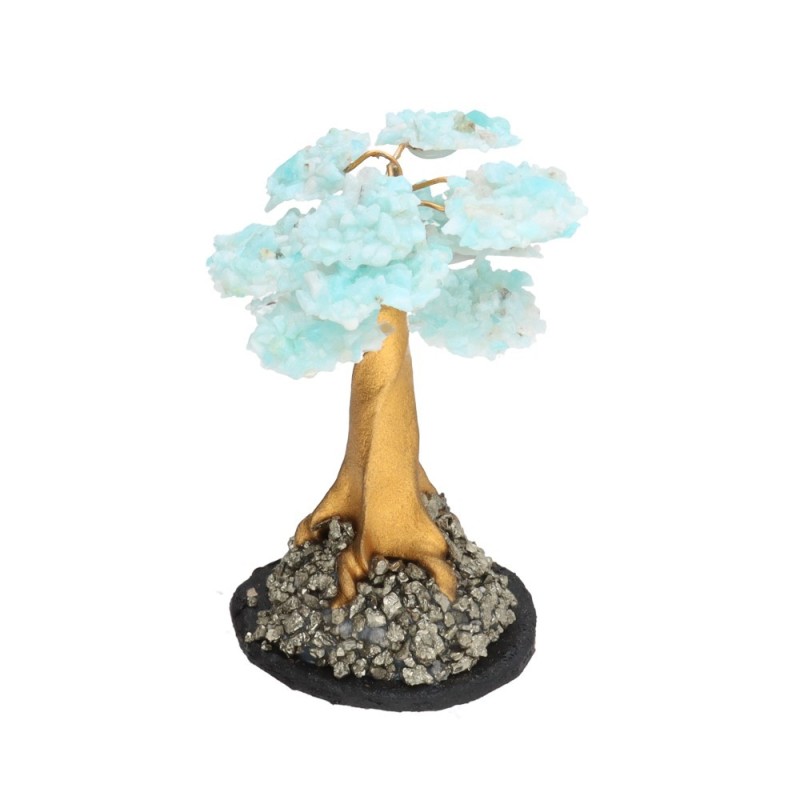 Albero di Amazonite Mini con Base di Pirite