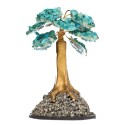 Árbol de Crisocola Mini con Base de Pirita