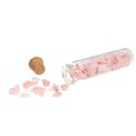 Bocal en verre avec copeaux d'opale rose