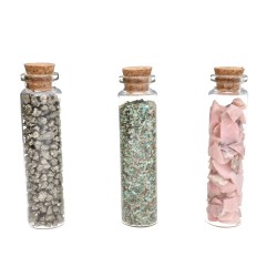 Glass Flask with Pink Opal Chips