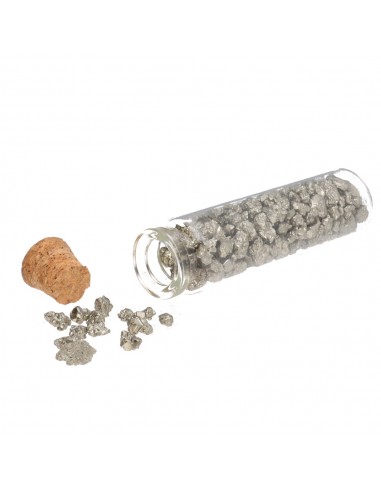 Frasco di Cristallo con Chips di Pirite