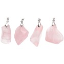 Pingente de quartzo rosa irregular: único e elegante