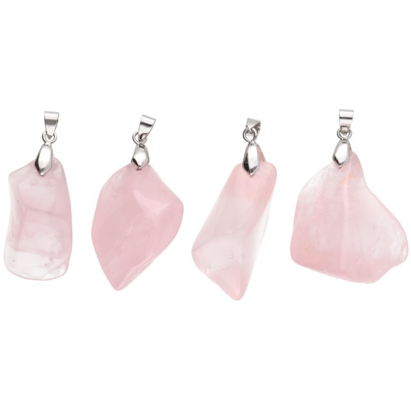Pendente di Quarzo Rosa Irregolare: Unico ed Elegante