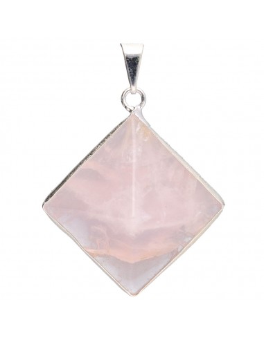 Ciondolo Piramide in Quarzo Rosa con...