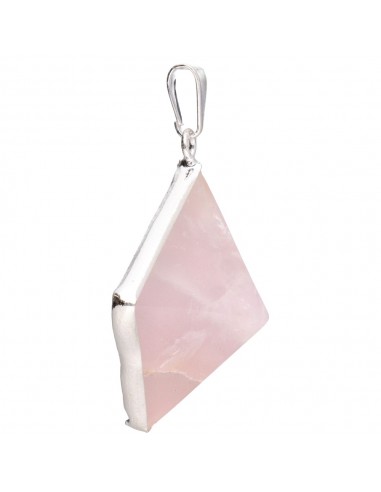 Rose Quartz Pyramid Pendant with...
