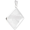 Quartz Pyramid Pendant with Silver Plated Staples