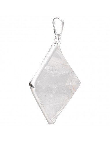 Quartz Pyramid Pendant with Silver...