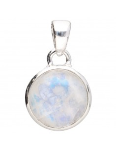 Moonstone Circle Pendant in...