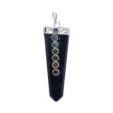 Silver Plated Flat Point with Chakras Pendant