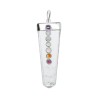 Colgante Punta Plana Cuarzo con Chakras en Baño de Plata