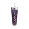 Silver Plated Amethyst Flat Point with Chakras Pendant