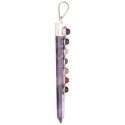 Silver Plated Amethyst Flat Point with Chakras Pendant