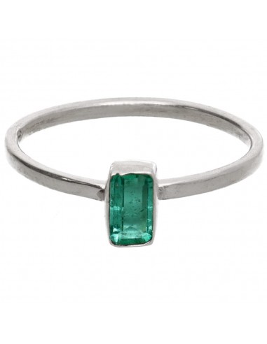 Anello di Smeraldo sfaccettato in...