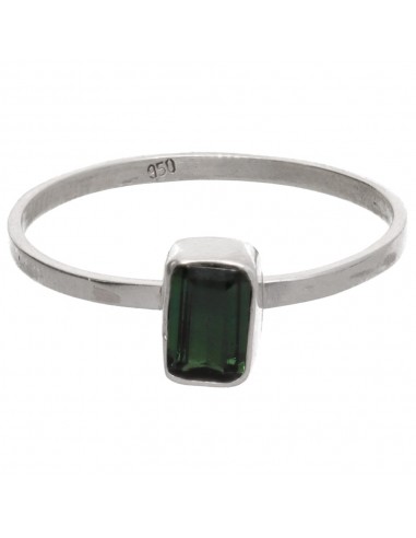 Anello di tormalina verde sfaccettata...