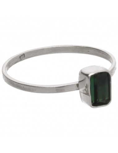 Anello di tormalina verde sfaccettata...