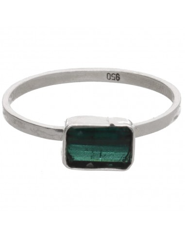 Anello di tormalina verde sfaccettata...