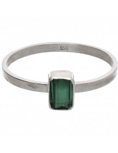 Anello di tormalina verde sfaccettata...
