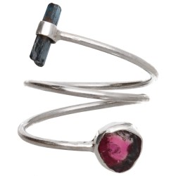 Anello in Tormalina Anguria e Tormalina in Argento Sterling 925