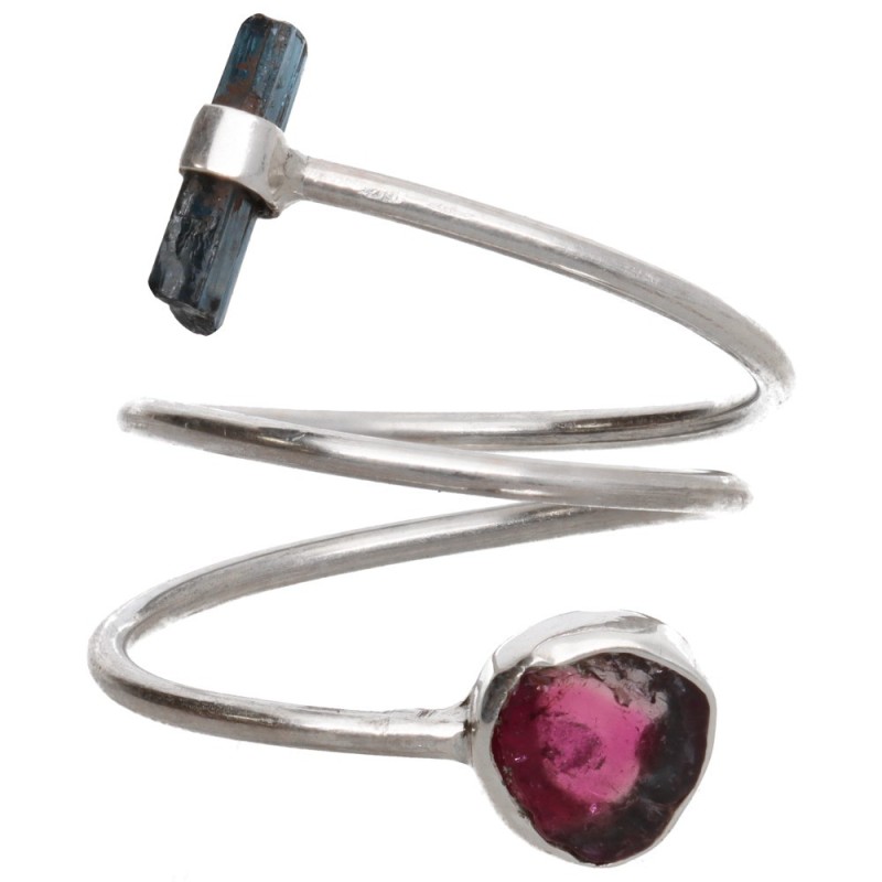 Anello in Tormalina Anguria e Tormalina in Argento Sterling 925