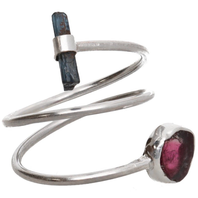 Anello in Tormalina Anguria e Tormalina in Argento Sterling 925