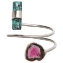 Anello in Tormalina Anguria e Tormalina in Argento Sterling 925