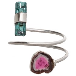 Anello in Tormalina Anguria e Tormalina in Argento Sterling 925