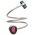 Anello in Tormalina Anguria e Tormalina in Argento Sterling 925