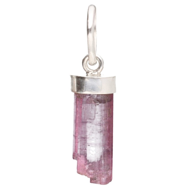 Ciondolo in Rubellite/Tormalina Rosa Grezza in Argento Sterling 925