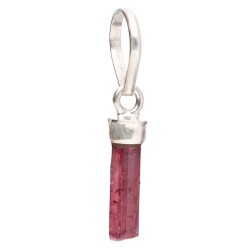 Ciondolo in Rubellite/Tormalina Rosa Grezza in Argento Sterling 925