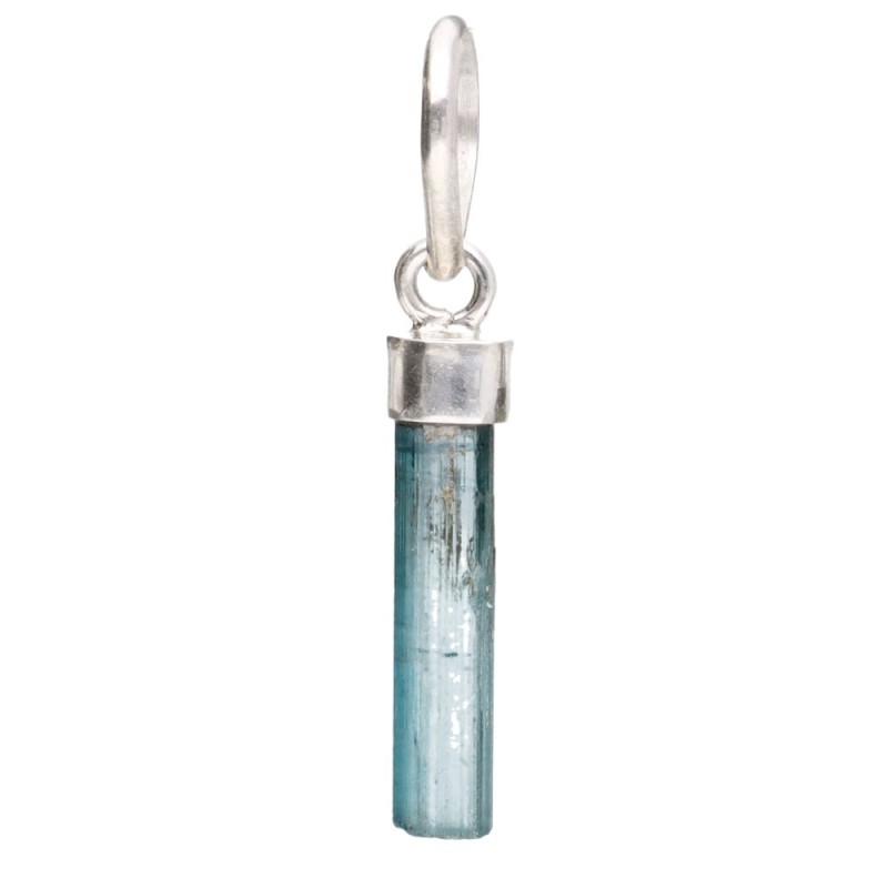 Ciondolo in Tormalina Blu Grezza in Argento Sterling 925 -B