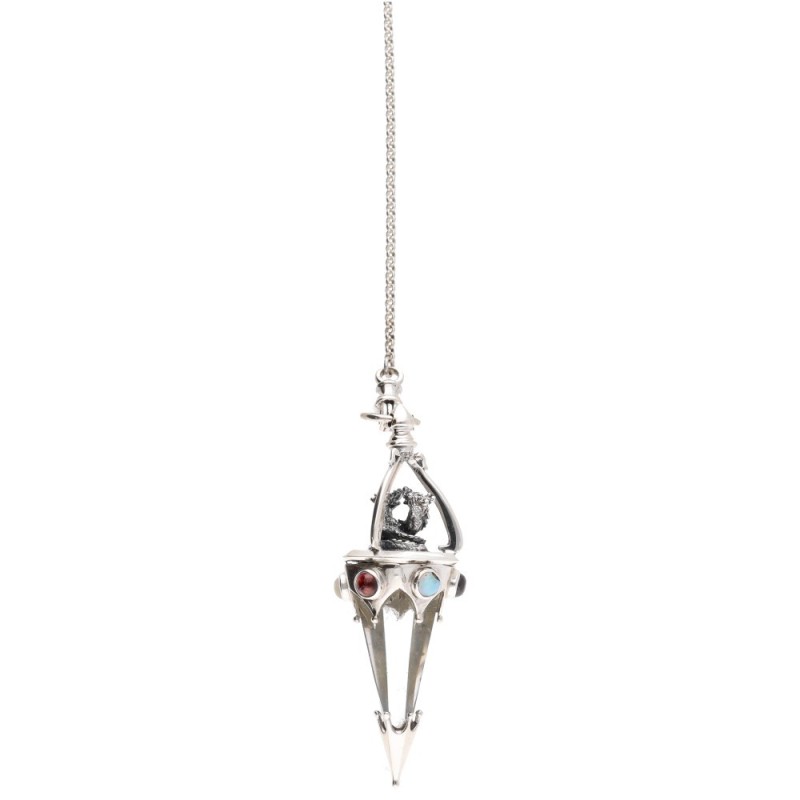 Pendolo 60cm Gotland Draghi Granato e Opale in Argento Sterling 925