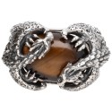 925 Sterling Silver Tiger Eye Dragons Ring