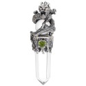 Pendentif en argent 925 en forme de sphère de Gotland et pointe de dragon avec péridot