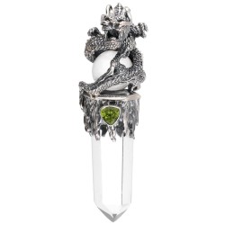 Pendente Gotland Sfera e Punta Drago con Peridoto in Argento Sterling 925