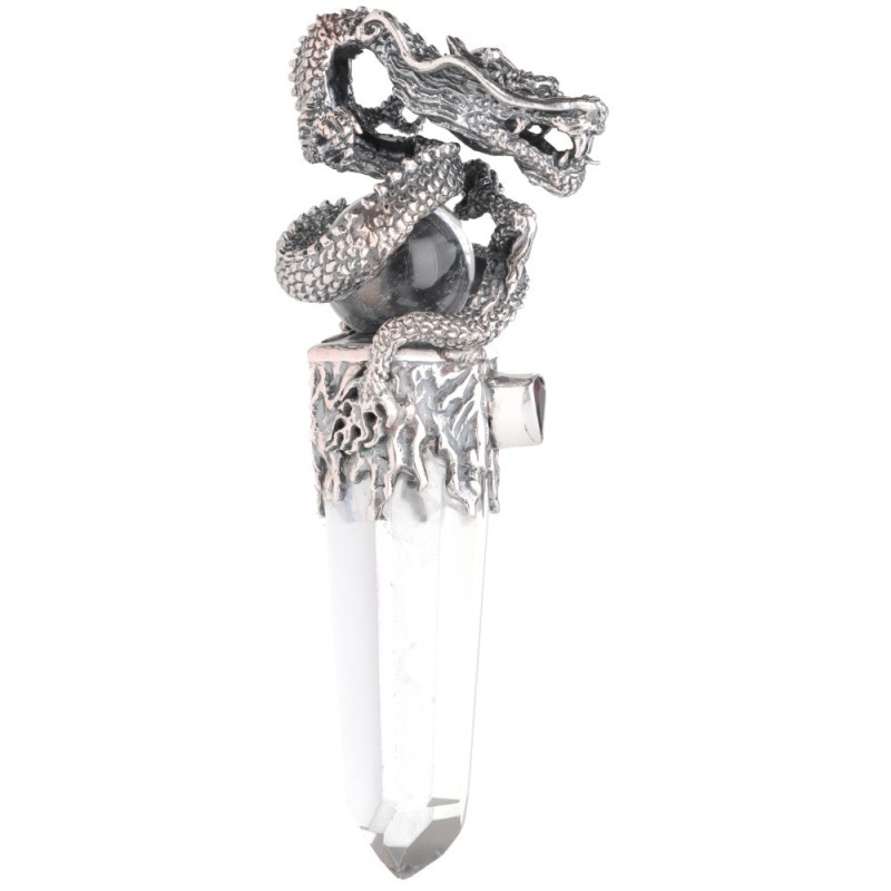Ciondolo Gotland Sfera e Punta Drago con Granato in Argento Sterling 925