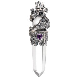 Pendente Gotland Sfera e Punta Drago con Amatista in Argento Sterling 925