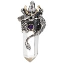 Pendentif Dragon du Gotland avec Améthyste en argent 925 plaqué or
