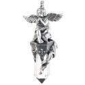 Pendentif en argent sterling 925 Cupidon du Gotland avec quartz