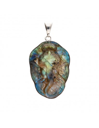 Labradorite Ganesha Pendant in...