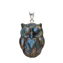 Ciondolo Gufo in Labradorite in Argento Sterling 925