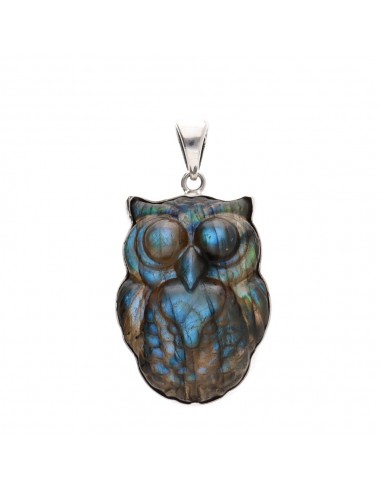 Pingente de Coruja Labradorite em...