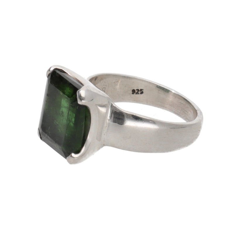 Anello in Tormalina Verde in Argento Sterling 925 (40M)