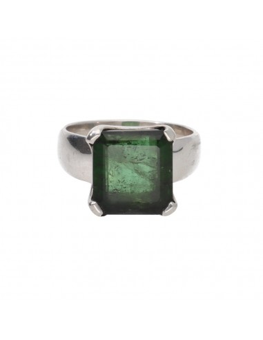 Anello di Tormalina Verde in Argento...