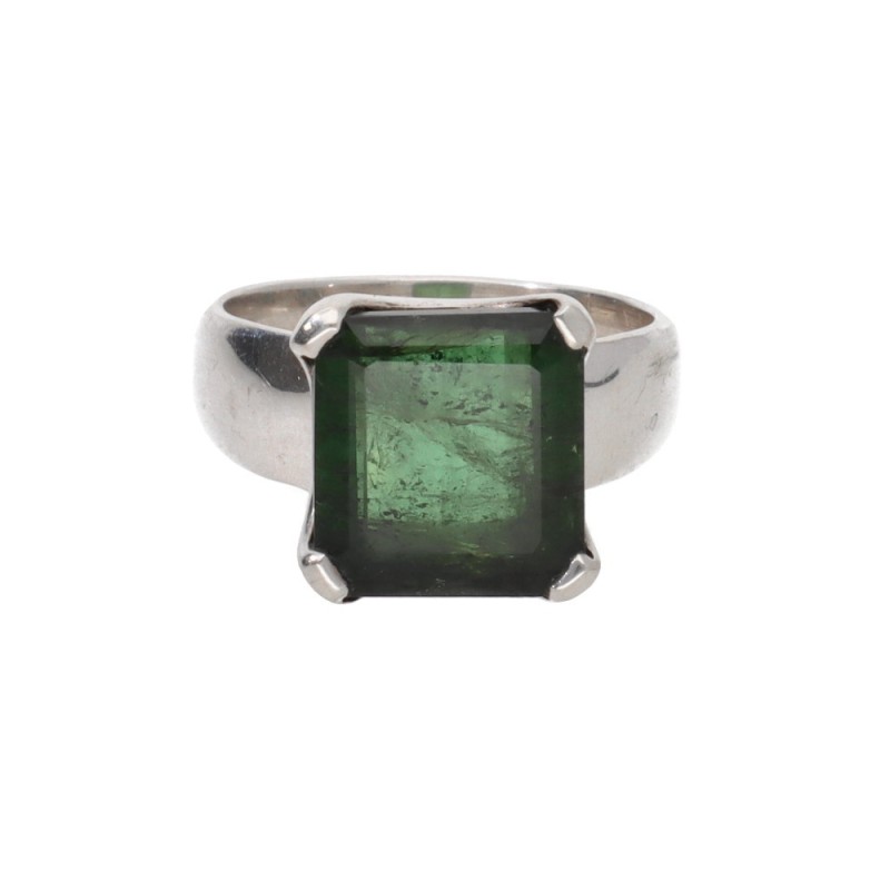 Anello in Tormalina Verde in Argento Sterling 925 (40M)