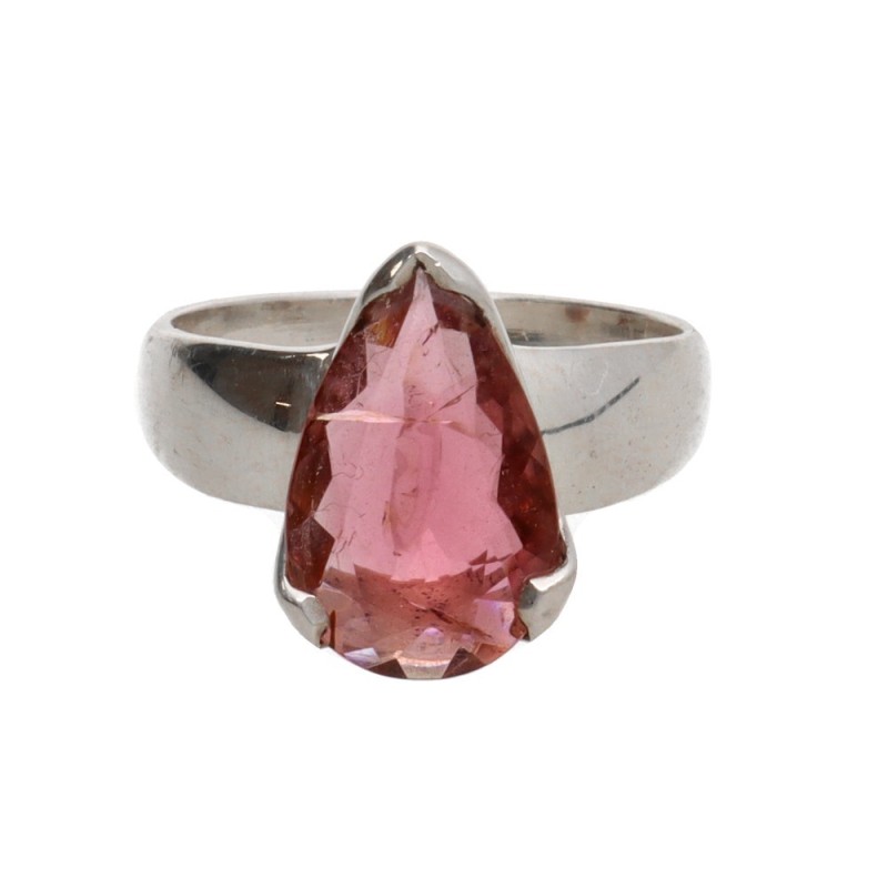Anello in Tormalina Rossa/Rubelita in Argento Sterling 925 (54M)