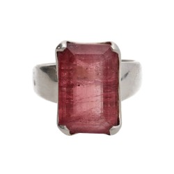 Anello in Tormalina Rosa/Rubelita in Argento Sterling 925 (57M)
