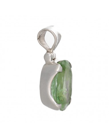 Pendentif Tourmaline verte en argent...