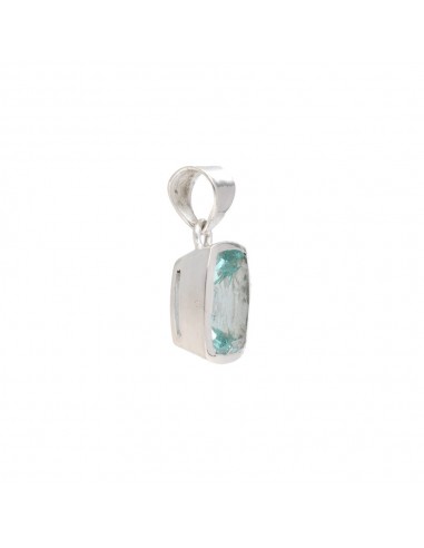 Faceted Aquamarine Pendant in 925...