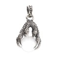Ciondolo artiglio di drago con sfera di quarzo in argento sterling 925