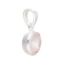 Pingente circular de quartzo rosa facetado em prata de lei 925